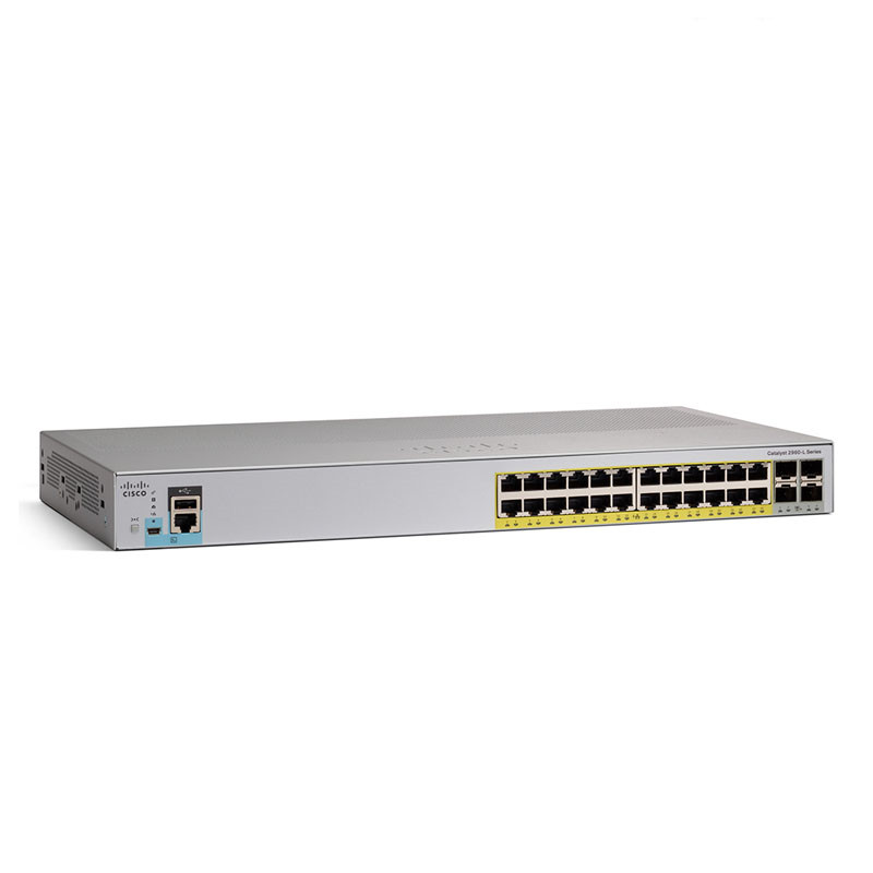 Cisco 2960L 24 port PoE+ 10G SFP+ Switch WS-C2960L-24PQ-LL