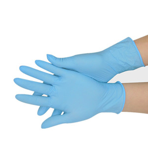 Blue Disposable Nitrile Examination Gloves Powder Free Latex Free In Stock